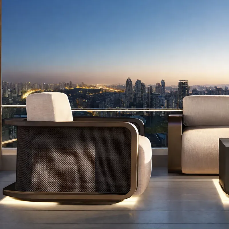 高級感あふれるモダンな屋外用アルミ製家具セット。耐久性に優れ - Outdoor Furniture Luxury のレビューと価格